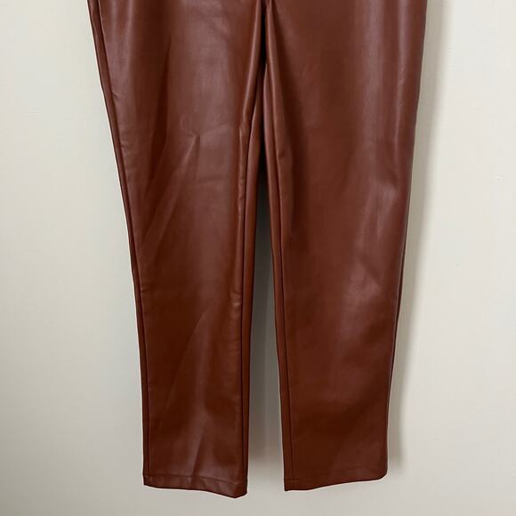 7 for all Mankind Brown Faux Leather Legging Pants Size XS - Picture 3 of 13